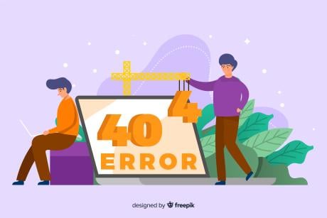 Error 404 landing page template flat design