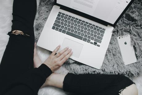 a person working on laptop