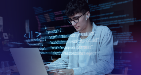 Man working on laptop