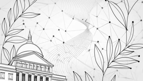 Firefly a classic government building with a stylized network overlay 54927