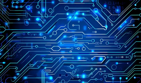 Blue computer chip