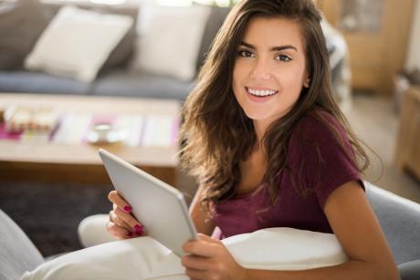 Woman with digital tablet