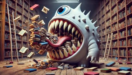 Drupal Migration Monster devouring books