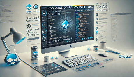 Computer screen displays Drupal contributions