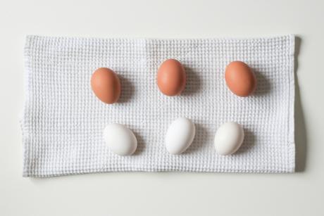 Eggs in two different colors