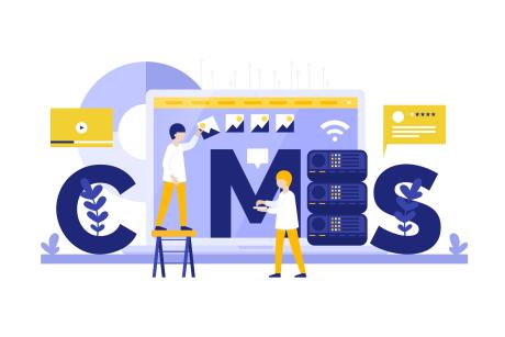 Web development concept cms flat design