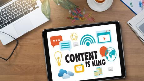 Content is King highlighted on a tablet