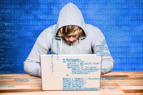 Teen studying computer science
