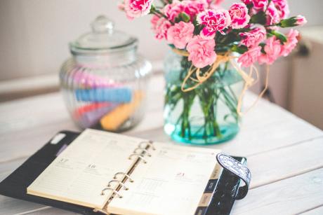 flowers and a diary