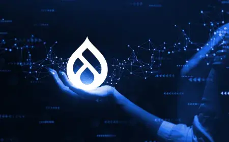Drupal logo presented in an arm