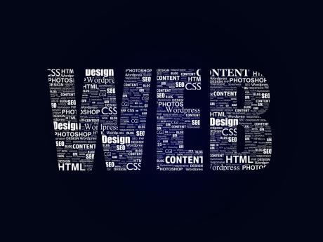the word 'web' made with many other words