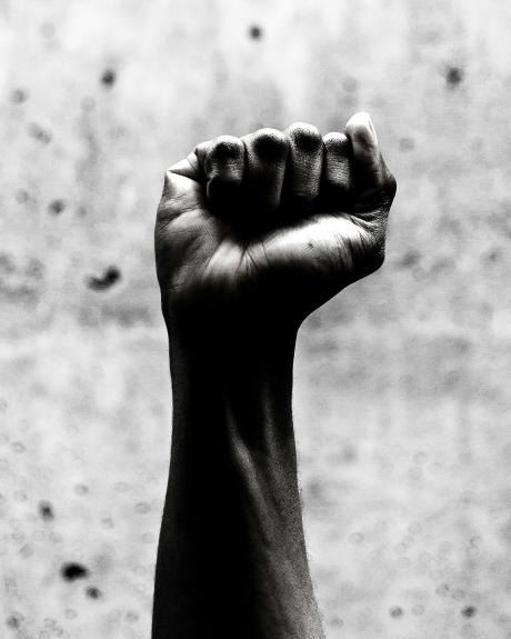 closed fist of a Black person