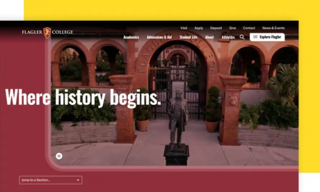 Flagler College Website interface