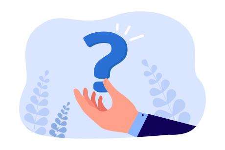 Business man's hand holding a question mark