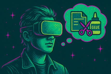 man wearing VR goggles