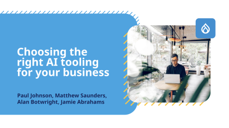 Discover key insights from a recent Drupal AI webinar featuring Jamie Abrahams, Alan Botwright, and Matthew Saunders. Learn how to apply AI in marketing with clarity, control, and real-world impact—without falling for hype.
