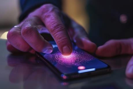 Touching the mobile screen