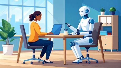 human and robot conversing