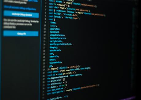 A computer terminal running html code
