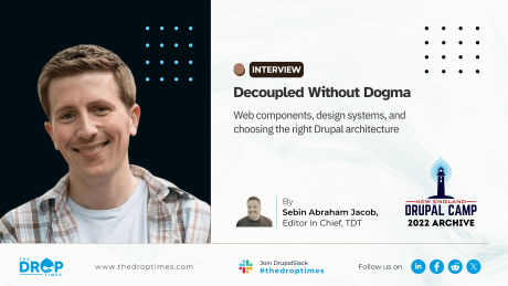 Hero image for an archive interview with Brian Perry about decoupled Drupal, web components, and design systems.