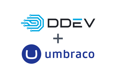 Logo of DDEV and Umbraco