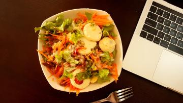 Lunch near laptop