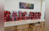 Illumination lettering BADCAMP at the venue of Bay Area Drupal Camp 2022
