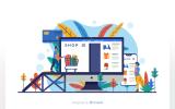 online shopping concept for landing page