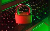 Padlock on computer keyboard