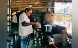 A man making tea