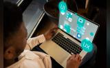 a person using laptop