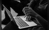 Person working with laptop
