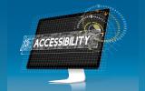 computer screen with accessbility word graphic popup