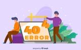 Error 404 landing page template flat design