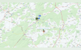 Leaflet map displaying the locations of Mayor Guy Gilloteaux's latest blog posts