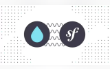 Drupal and Symfony logo connected by waves