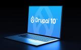 a computer with Drupal 10 logo
