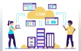 Abstract creative website hosting illustration