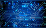 Blue computer chip
