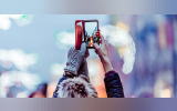 Girl clicking the picture of a bird