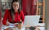 Glad student prepares for seminar