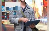 Man working with a tablet