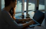 woman working on laptop
