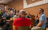 Dries Buytaert doing a Q&A at Drupal Dev Days in Leuven