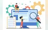  Tiny people testing quality assurance in software isolated flat vector illustration Tiny people testing quality assurance in software isolated flat vector illustration