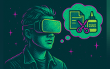 man wearing VR goggles