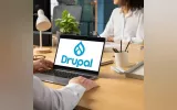 Drupal logo on laptop