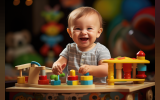 Baby playing with toys