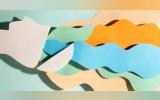 Abstract psychedelic papercut background