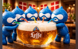Drupal logos sipping beer
